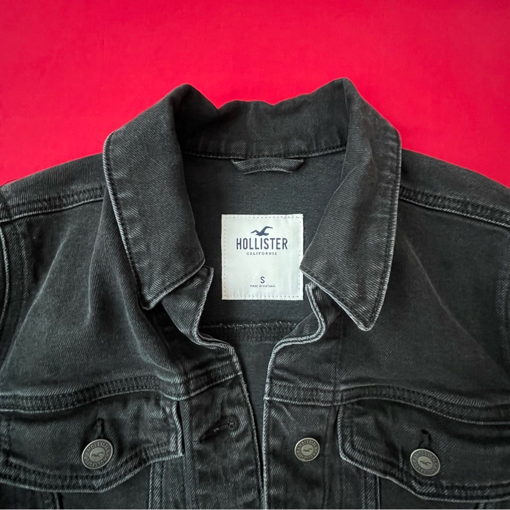 Hollister Cropped Denim Jacket Size S - Picture 3 of 8